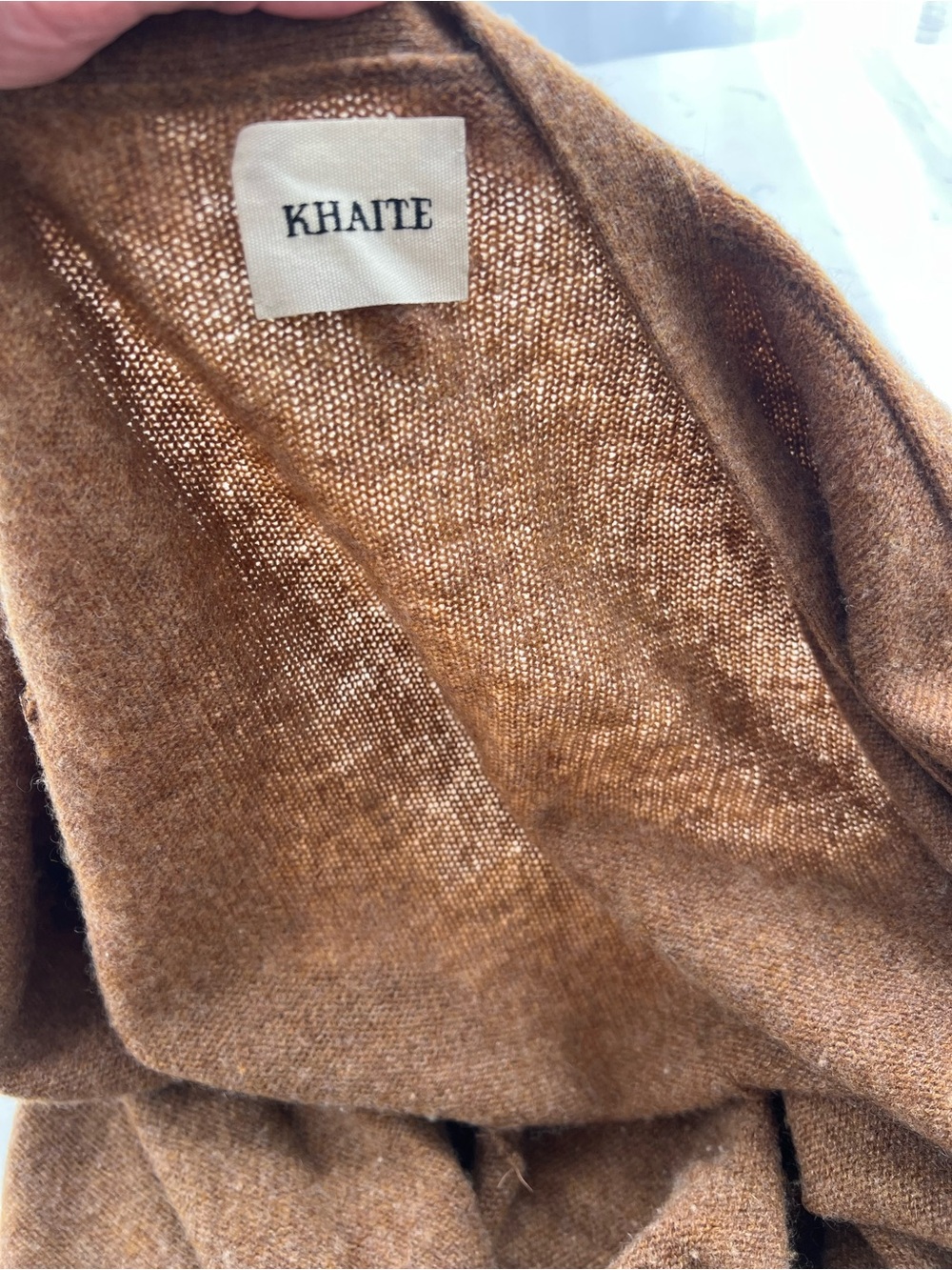 KHAITE Brown 100% cashmere Button-Front V-Neck Cardigan - Picture 5 of 5